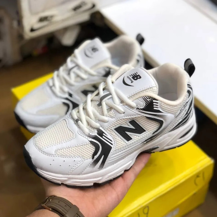 کفش نیوبالانس 530 مردانه زنانه سفید مشکی پیاده روی باشگاه روزمره