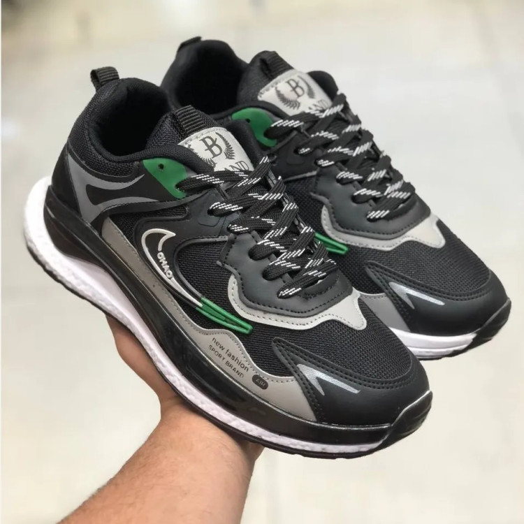 کفش کتونی اسپرت مردانه نایک بتا مشکی سبز راحت و سبک مناسب ورزش و پیادهروی