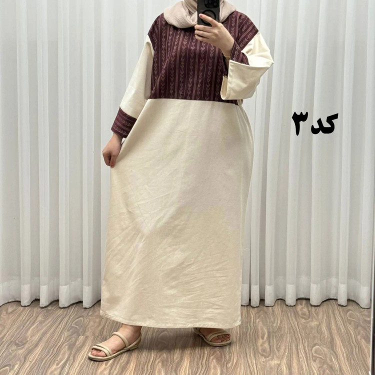 پیراهن کفتان لینن پاییزه فری سایز زنانه تا سایز 50 شیک و راحت کمربند دار بدون سایه اندازی