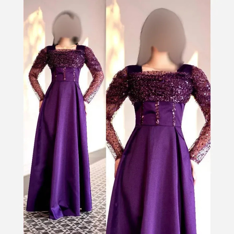 ماکسی مجلسی زنانه ساتن آمریکایی و جسمیکو قد 165 سایز بزرگ