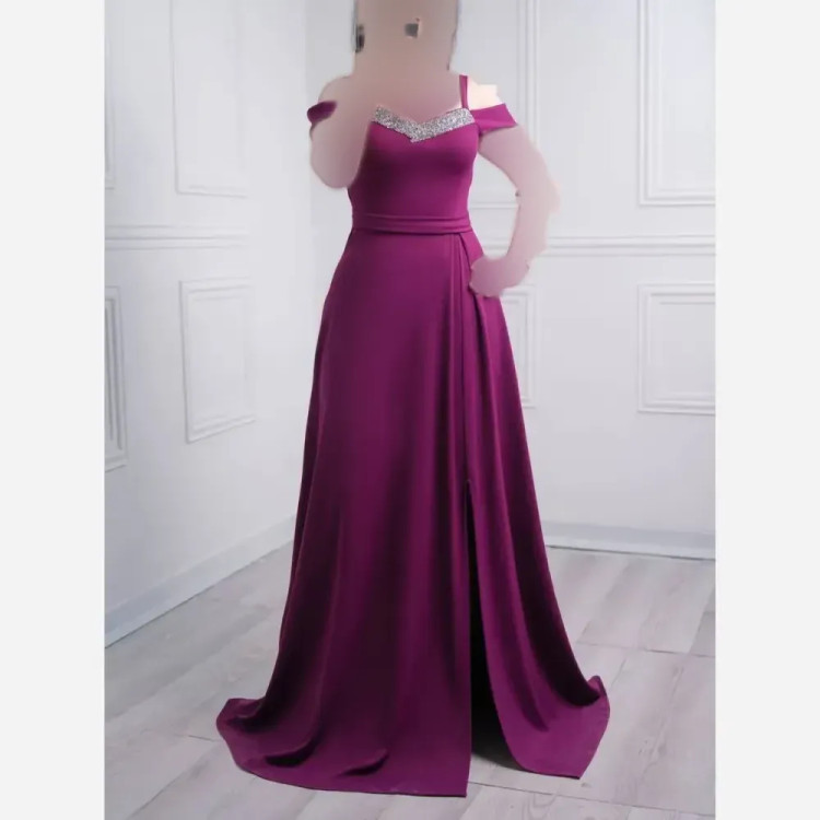 ماکسی زنانه للیا جنس غواصی و خرجکار نگین قد 160
