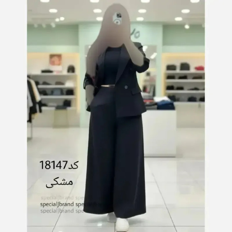 ست کت و دامن شلواری لینن زنانه مدل سارا خنک و سبک