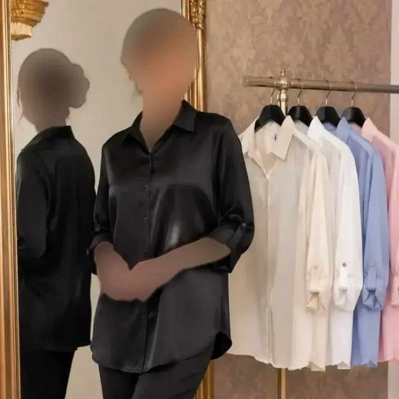 شومیز سیلک ابریشم آستین فلشی فری سایز