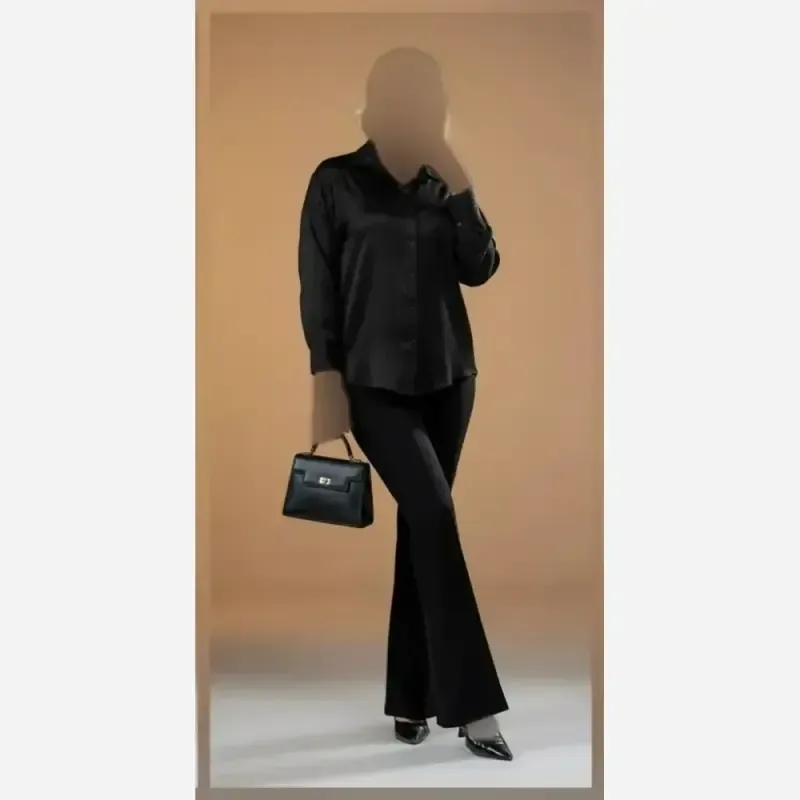 شومیز شارلوت ابریشم لمه دار زنانه رنگ مشکی سبز فیروزه ای کرم بژ