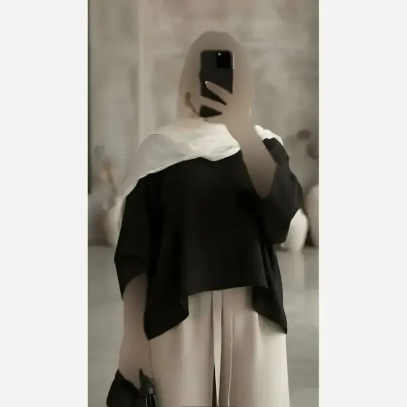 ست پانچ و شلوار زنانه جنس مازراتی سایز فری تا 48