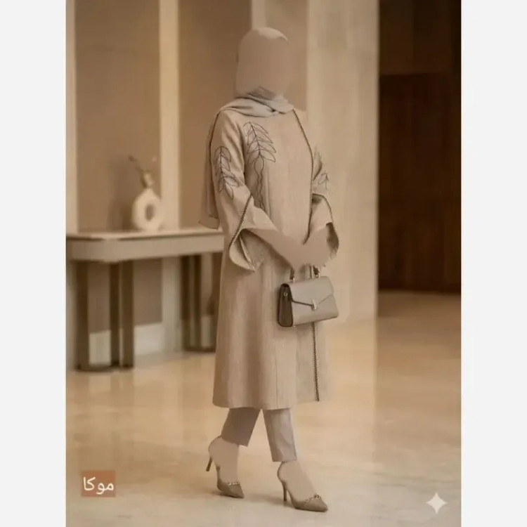 مانتو گلدوزی شده مدل رویسا جنس شانتون اسلپ درجه یک