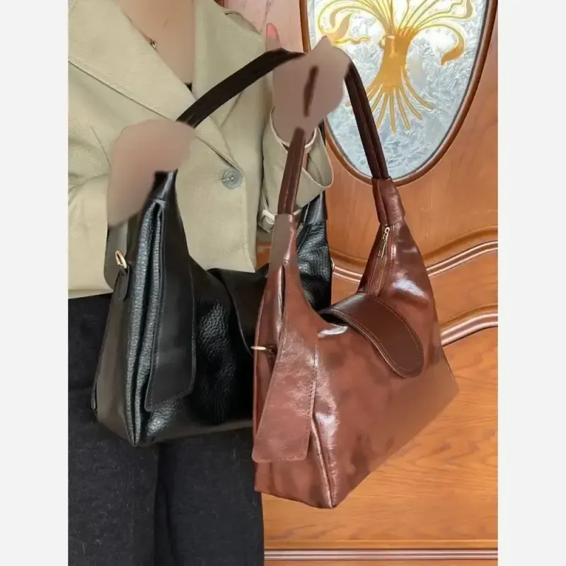 کیف زنانه دو جیب جنس شرانگ ریز وارداتی رنگ مشکی شکلاتی موکا سرمه ای