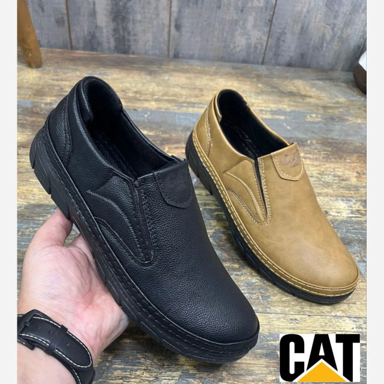 کفش طبی مردانه CAT چرم دوردوخت زیره پلیمری بادوام