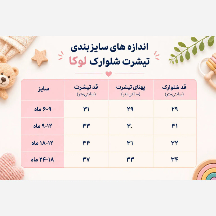 ست تیشرت و شلوارک نوزادی لوکا طرح پرنده نخ پنبه پلیاستر 6 تا 24 ماه
